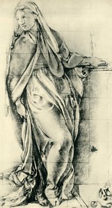 Skitse af Jomfru Maria til en bebudelse, midten af det 16. århundrede, 1943. af Jacopo Pontormo
