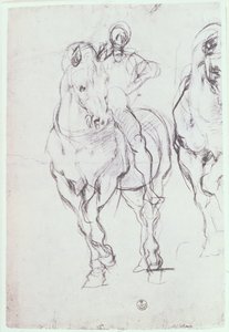 Studie af en rytter for israelitterne, der slukker deres tørst i ørkenen (kridt) af Jacopo Pontormo