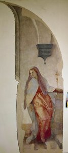 Bebudelsen, detalje af Jomfruen (Fresco af Jacopo Pontormo