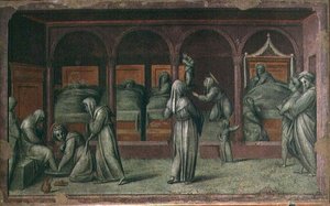 Kvindesektionen i Sankt Matthæus-hospitalet (fresko) af Jacopo Pontormo