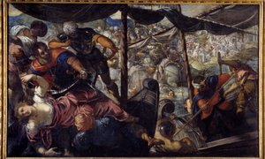 Kamp mellem tyrkere og kristne. Jacopo Robusti Tintoretto dit Le tintoret (1518-1594) af Jacopo Robusti Tintoretto