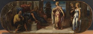 Ester og Ahasverus eller Salomon og dronningen af Saba, 1545 af Jacopo Robusti Tintoretto