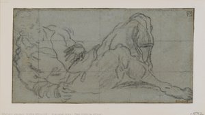 Liggende mandsfigur, 1560-9 (kridt på papir) af Jacopo Robusti Tintoretto