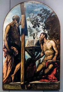 Sankt Andreas og Sankt Hieronymus, ca. 1551-52 (olie på lærred) af Jacopo Robusti Tintoretto