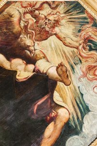 Semele brændt af Jupiter, ca. 1541 (olie på lærred) (se også 3664213) af Jacopo Robusti Tintoretto