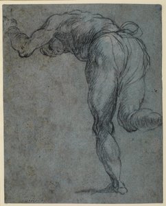 Studie af en mandsfigur, der bøjer frem, 1575-c.1585 af Jacopo Robusti Tintoretto