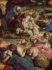 The Gathering of Manna, central detalje: sykvinde af Jacopo Robusti Tintoretto