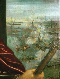 Søslaget ved Lepanto, ca. 1578 (olie på lærred) af Jacopo Robusti Tintoretto