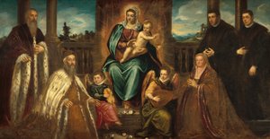 Doge Alvise Mocenigo og familie før Madonnaen og barnet af Jacopo Tintoretto
