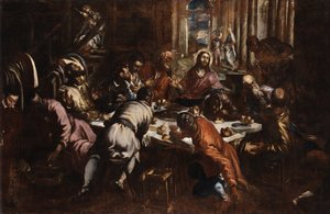 Jacopo Tintoretto Sidste nadver (studie til San Trovaso Sidste nadver) af Jacopo Tintoretto