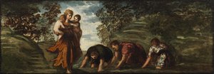 Latona forvandler de lykiske bønder til frøer af Jacopo Tintoretto