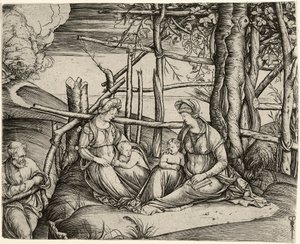 Den hellige familie med St. Elisabeth og Johannesknaben af Jacopo de Barbari