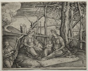 Den hellige familie med St. Elizabeth af Jacopo de