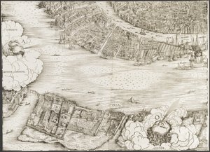 Udsigt over Venedig [nederste venstre blok], 1500. af Jacopo de Barbari