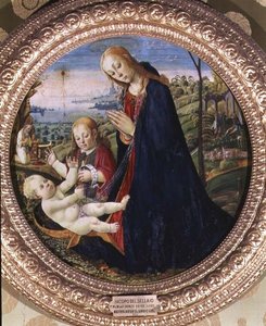 Tilbedelse af Kristusbarnet (panel) af Jacopo del Sellaio