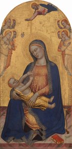 Madonna og barn med Gud Faderens velsignelse og engle, ca. 13701375.