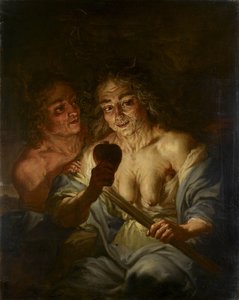 En gammel kvinde med et hjerte i hånden: Misundelse, ca. 1642 (olie på kobber)