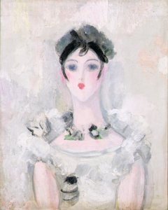 Portræt af en ung kvinde med en blondebodice, ca. 1925-6 (olie på lærred)