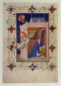 MS 11060-11061 Timer af Notre Dame: Matins, The Annunciation, fra 