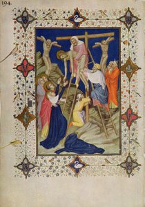 MS 11060-11061 Korsets timer: Vesper, nedstigningen fra korset af Jacquemart de Hesdin