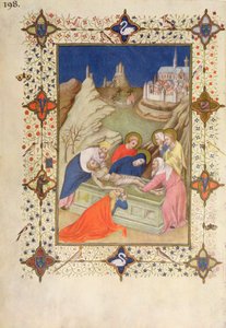 MS 66060-66061 Hours of the Cross: Compline, The Entombment af Jacquemart de Hesdin