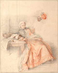 Ung dame læser og en side