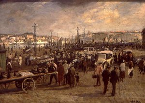 The Fish Sale (olie på lærred) af Jacques-Emile Blanche