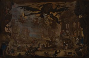 The Temptation of Saint Anthony (Olie på lærred) af Jacques (after) Callot