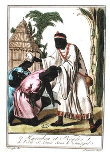 Marabout fra Saint-Louis, Senegal (farvelitografi)