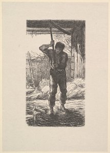 Mand, der tærsker hvede, 1853.