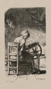Kvinde, der spinder