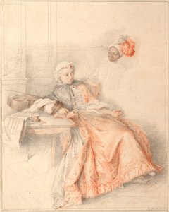Ung dame læser og en side