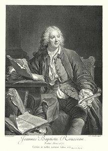 Jean-Baptiste Rousseau, fransk digter og dramatiker (stik) af Jacques Andre Joseph Camelot (after) Aved