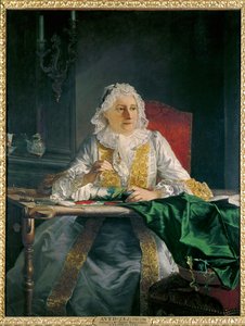 Portræt af Madame Antoine Crozat ... (maleri på lærred) af Jacques Andre Joseph Camelot Aved