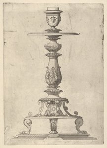 Design til en lysestage, 1548-49. af Jacques Androuet Du Cerceau
