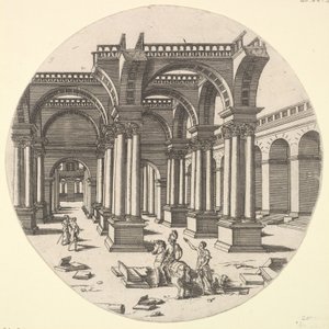 Perspektivudsigt, Isis-templet, 1551. af Jacques Androuet Du Cerceau