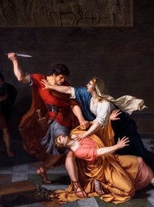 Geta dør i sin mors arme, myrdet på ordre fra sin bror Caracalla