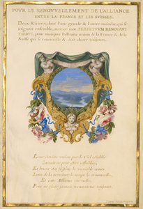 Escutcheon med et landskab af Jacques Bailly
