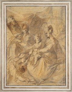 Hellig familie med de hellige Anne og Maria Magdalena af Jacques Bellange