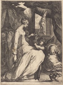 The Madonna Spinning, 1615. af Jacques Bellange