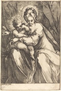 Jomfruen og barnet med en rose, ca. 16161617. af Jacques Bellange
