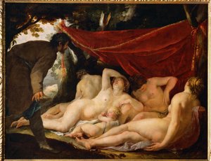 Venus og Gratierne overraskes af en dødelig ... af Jacques Blanchard