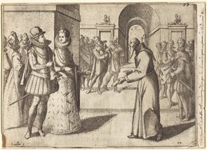 En kapuciner bringer tak fra kongen af Bayern [recto] af Jacques Callot
