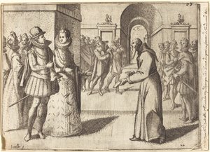 En Capucin, der bringer tak fra kongen af Bayern [recto] af Jacques Callot
