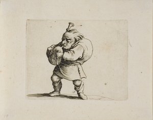 Sækkepibespiller, fra Varie Figure Gobbi af Jacques Callot