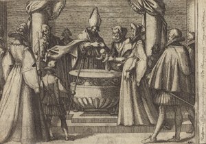 Dåben af prinsen af Spanien [verso] af Jacques Callot