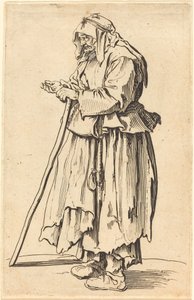 Tiggerkvinde modtager velgørenhed af Jacques Callot