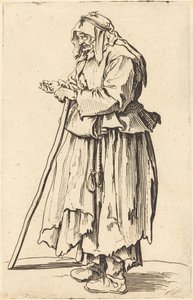 Tiggerkvinde modtager velgørenhed af Jacques Callot