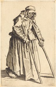 Tiggerkvinde med krykker af Jacques Callot