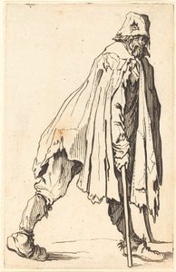 Tigger med krykker og kasket af Jacques Callot